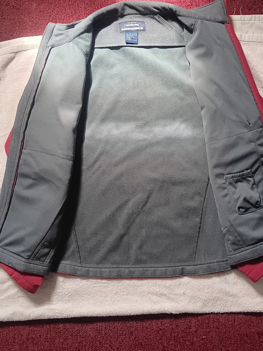 Lands' End Girls Bright Pink Softshell Jacket with Chest Pocket - Picture 3 of 4